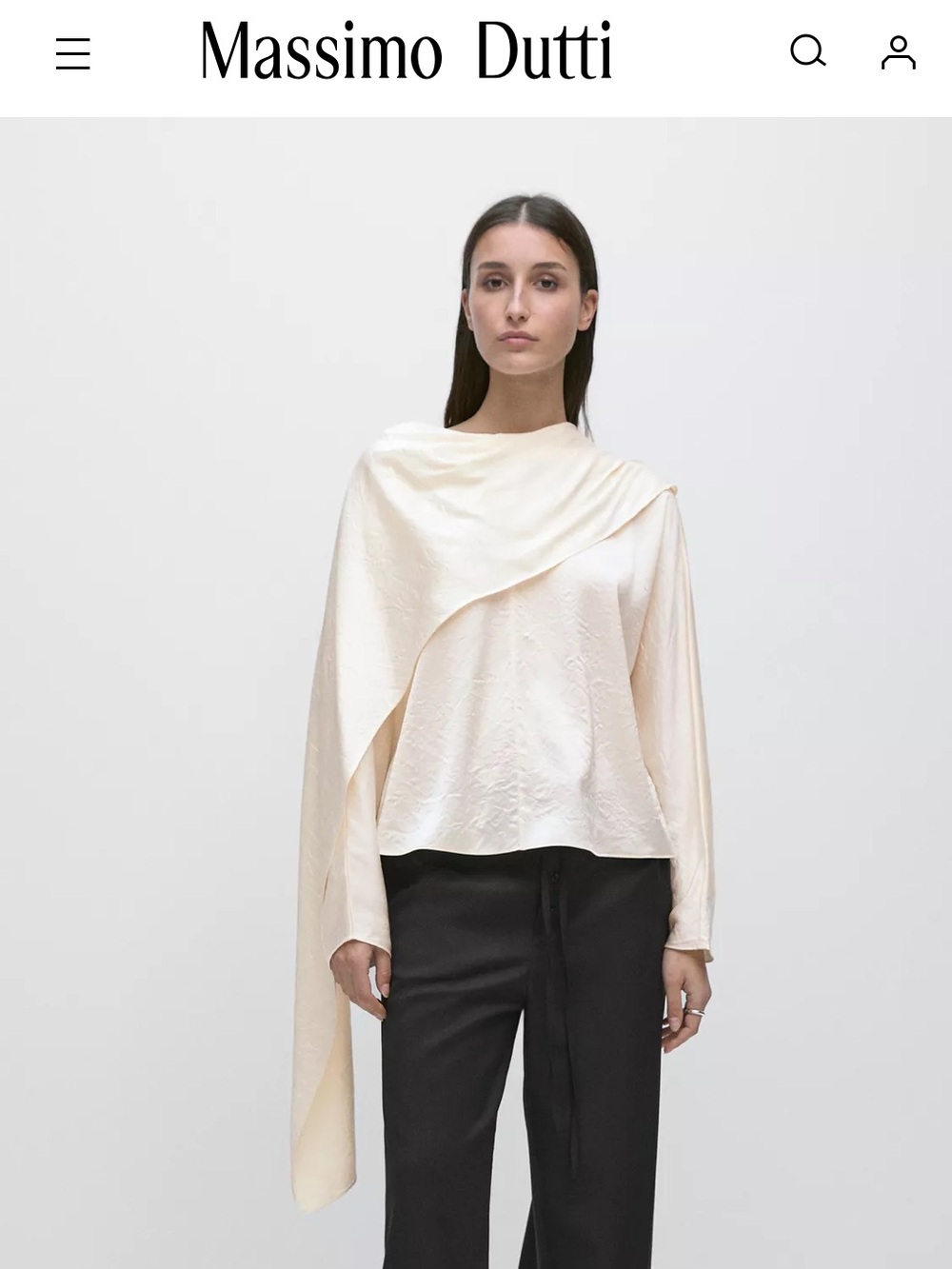 Massimo Dutti Studio NWT FLOWING BLOUSE WITH CAPE 9302/950